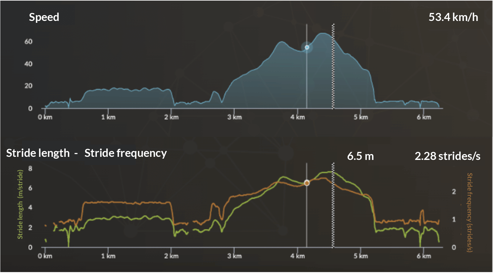 racehorse acceleration data displayed on the equimetre platform